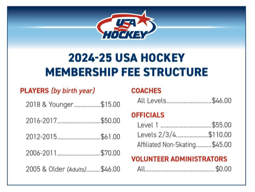 usa hockey fees